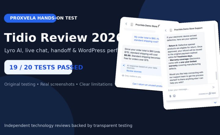 Tidio Review 2026 hands-on WordPress and Lyro AI test