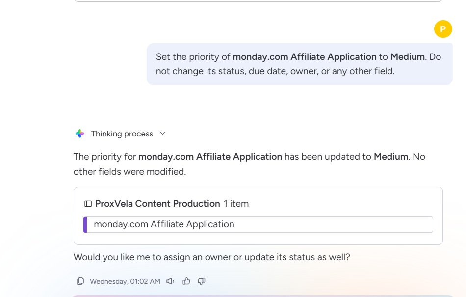 monday Sidekick changing the affiliate application priority to Medium